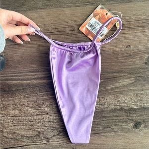 Neena Oh Polly Lilac ruched swim thong bikini bottom